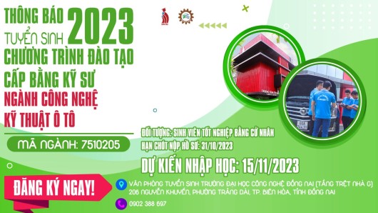 THÔNG BÁO TUYỂN SINH CHƯƠNG TRÌNH ĐÀO TẠO CẤP BẰNG KỸ SƯ 2023