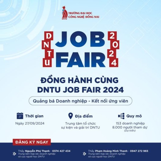 THÔNG BÁO VỀ NGÀY HỘI VIỆC LÀM DNTU JOB FAIR 2024