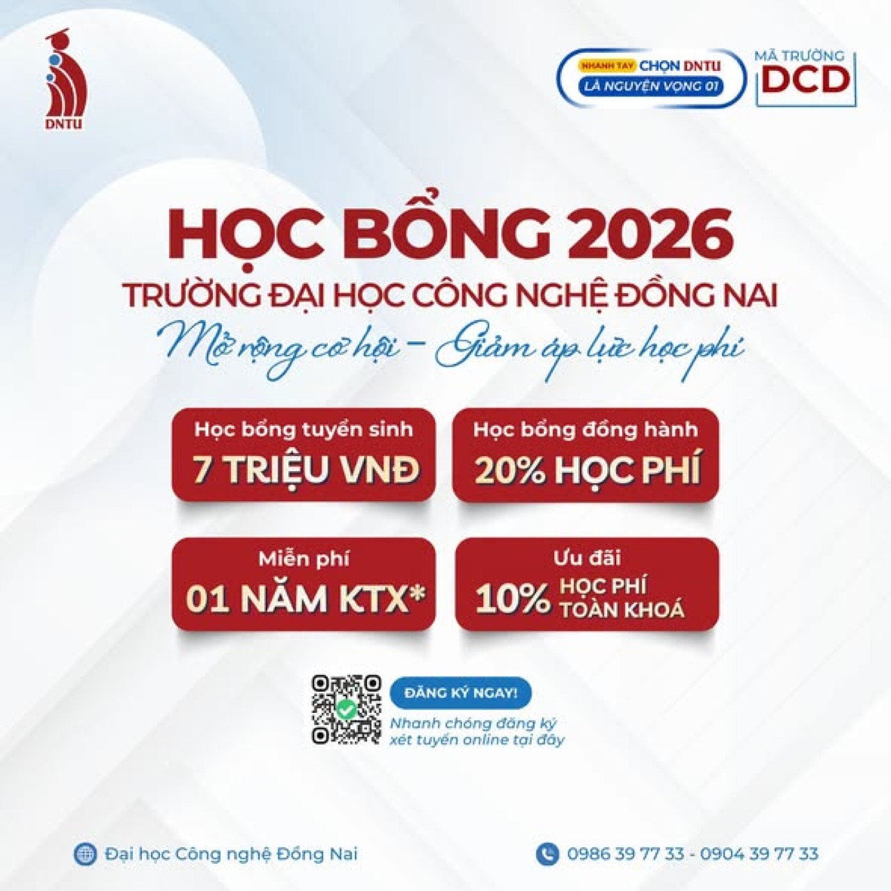 HỌC BỔNG DNTU – MỞ CỬA CƠ HỘI, GIẢM ÁP LỰC HỌC PHÍ 🎓✨