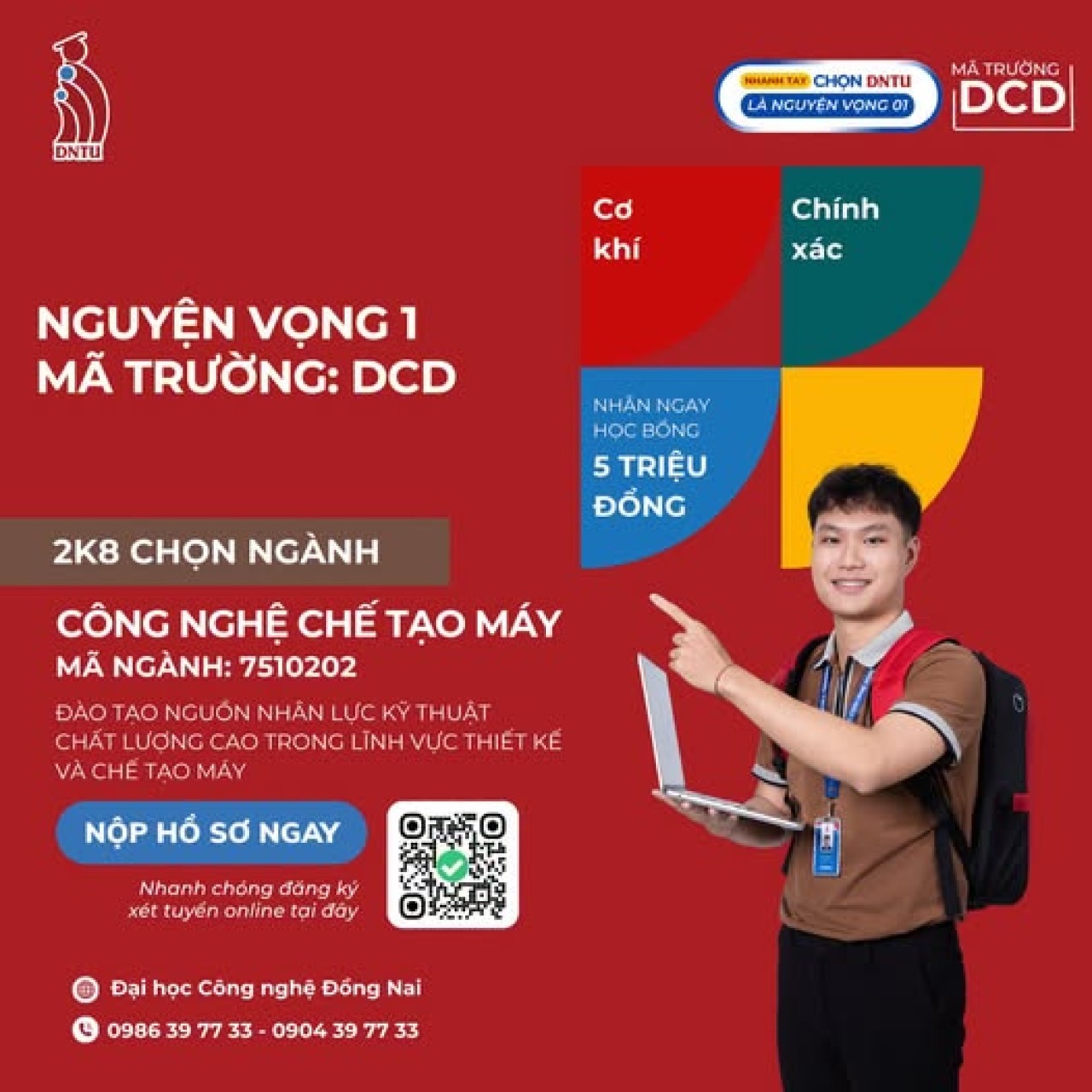 ⚙️ CHỌN NGUYỆN VỌNG 1 – CHỌN NGÀNH CÔNG NGHỆ CHẾ TẠO MÁY TẠI KHOA KỸ THUẬT DNTU